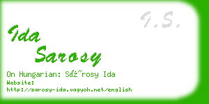 ida sarosy business card